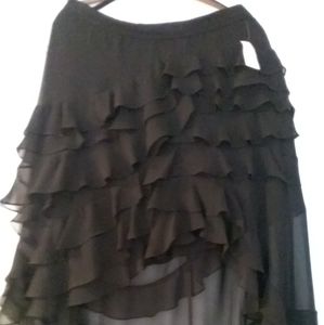 Black ruffle skirt